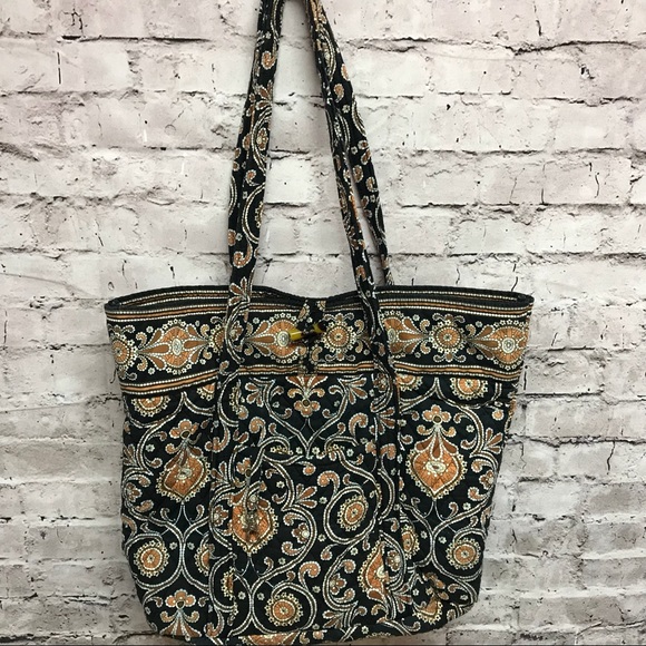Vera Bradley Handbags - Vera Bradley women’s black brown large tote handba